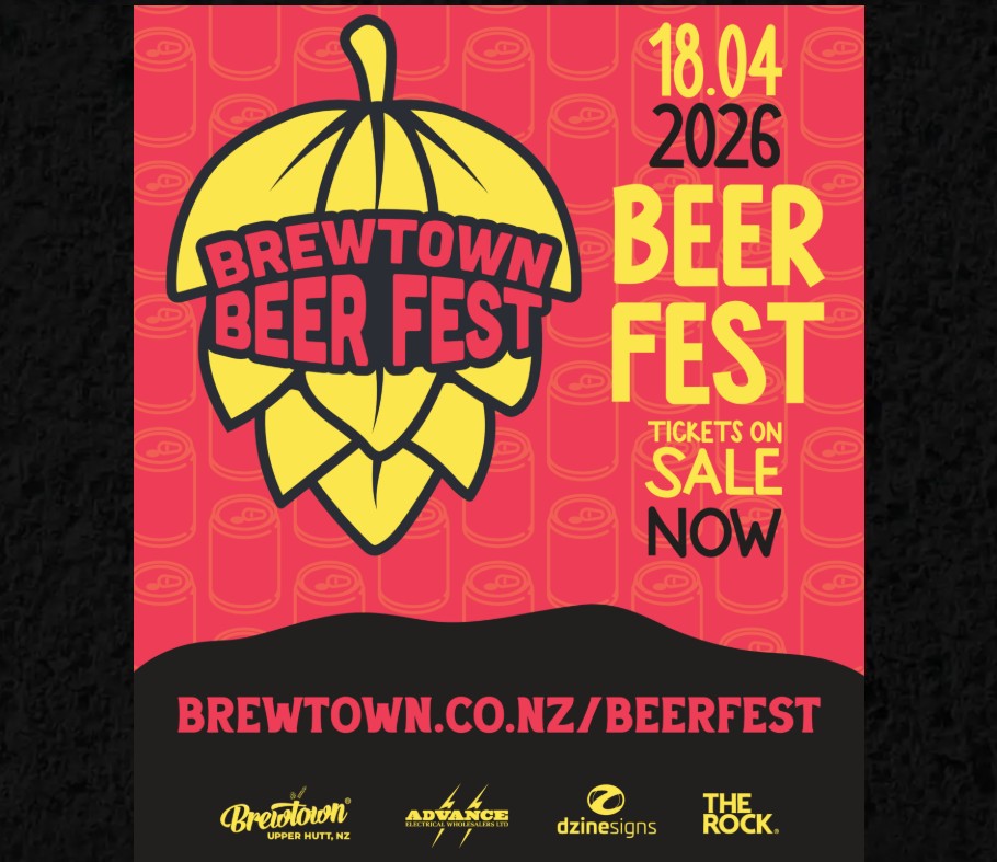 Craft beer stalls and crowds at Brewtown Beer Fest Upper Hutt 2026